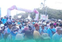 Ribuan peserta yang mengikuti Gerak Jalan Tanggul–Jember Tradisional (Tajemtra) 2026 (Foto: Istimewa). 
