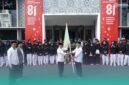 Prosesi pelepasan kontingen UIN KHAS Jember untuk diberangkatkan ke PORSI JAWARA II 2026 di UIN Gus Dur, Pekalongan, Jawa Tengah. (Foto: Humas UIN KHAS). 