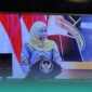 Gubernur Jawa Timur, Khofifah Indar Parawansa, saat sambutan acara Hari Ulang Tahun (HUT) Ketik.com ke-4, di Mercure Surabaya Grand Mirama Hotel, pada Rabu (9/9/2026). (Foto: Fadli/Frensia). 