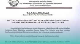 Gambar Muncul Titik Api di Jalur Pendakian, Gunung Raung Ditutup (Sumber: Isitimewa)