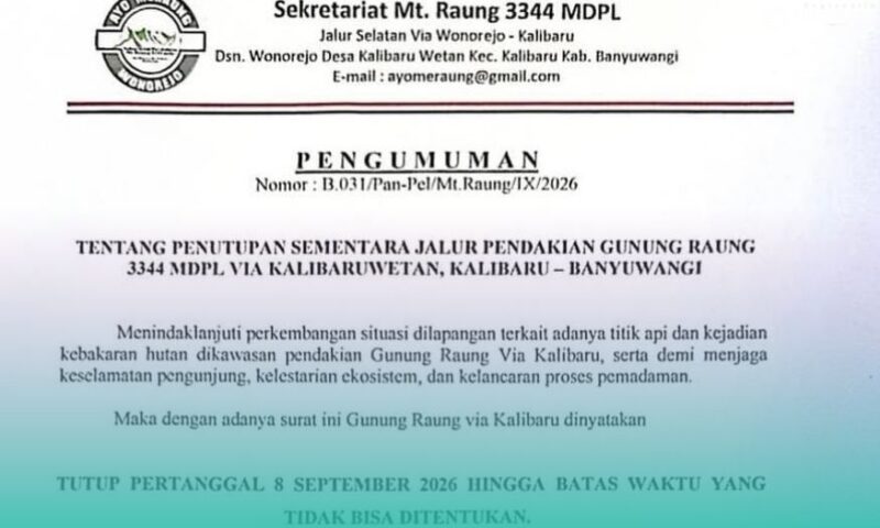 Gambar Muncul Titik Api di Jalur Pendakian, Gunung Raung Ditutup (Sumber: Isitimewa)