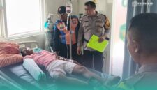 Kondisi pria setelah tertabrak Kereta Api Logawa saat olahraga pagi. (Foto: Istimewa). 