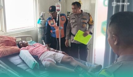 Kondisi pria setelah tertabrak Kereta Api Logawa saat olahraga pagi. (Foto: Istimewa).