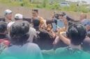 Warga desa antara pemilik Surat Hak Milik (SHM) dengan  Pemegang Akta Tanah, saat cekcok di lahan pertanian (Foto: Tangkapan layar dari video kiriman warga setempat). 