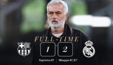 José Mourinho saat membawa Real Madrid menang 2-1 di Camp Nou (Foto : Instagram/@realmadrid).