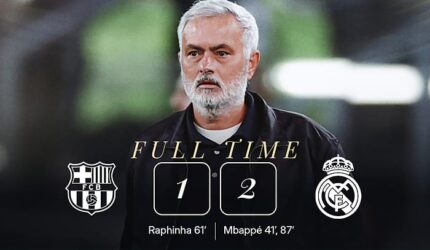 José Mourinho saat membawa Real Madrid menang 2-1 di Camp Nou (Foto : Instagram/@realmadrid)