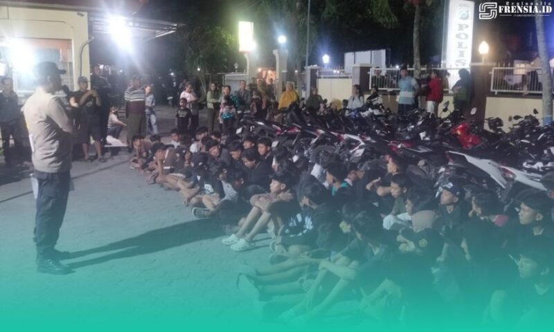 Gambar Polisi Amankan 72 Remaja dan 40 Motor Diduga Terlibat Balap Liar di Muncar Banyuwangi (Sumber: Istimewa)